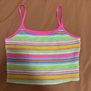 Colorful Striped Crochet Tank Top